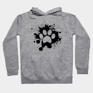 Paw Mark In a paint - Dog Lover Cat Lover Hoodie